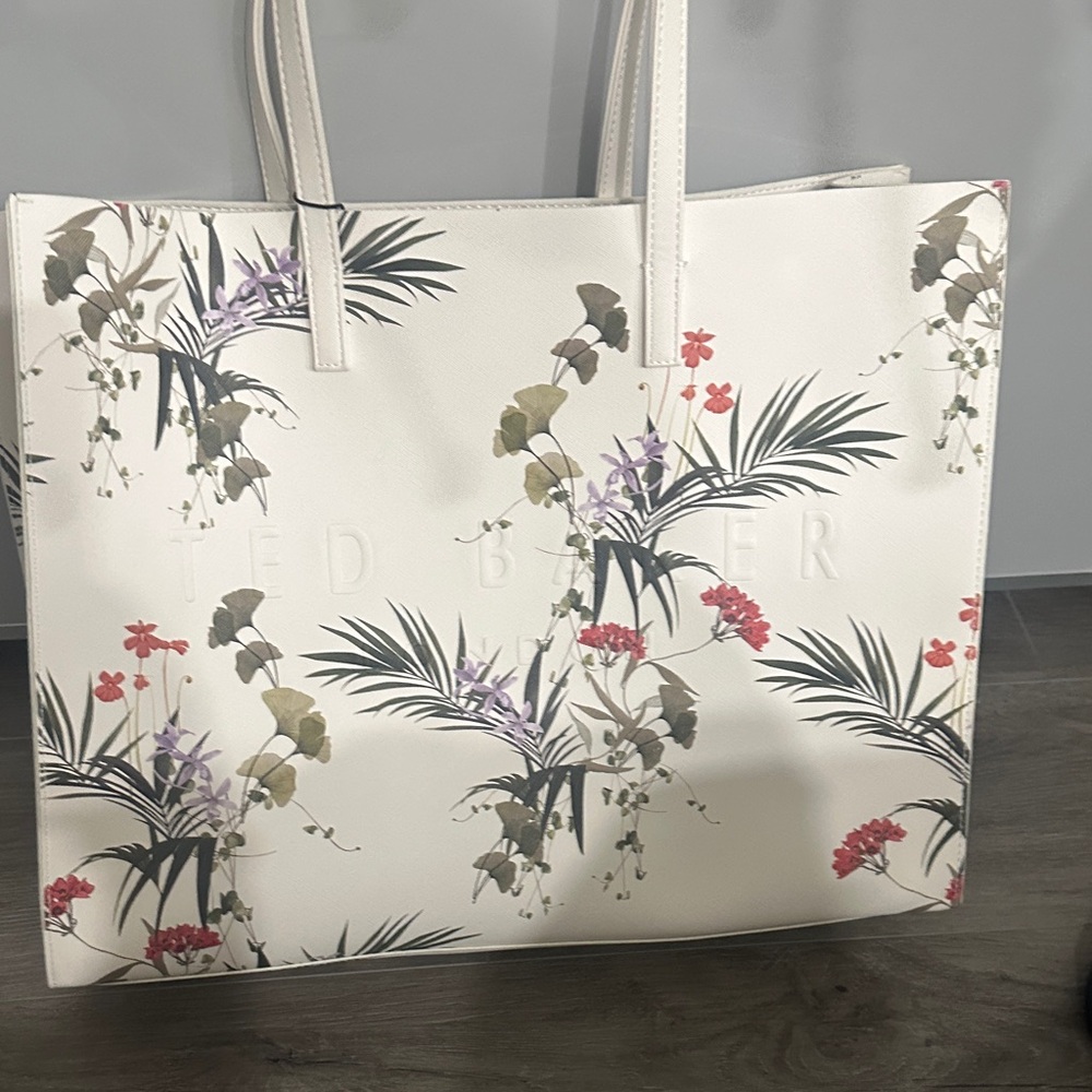 Ted Baker Cream Floral Tote Bag